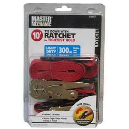 Trade Of Amta 1 x 10 in. Ratchet Tie Down, 2PK 548667